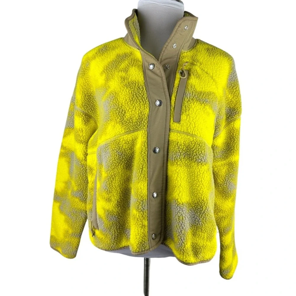 The North Face Cragmont Printed Fleece Jacket Snap Yellow Tan Women's Size XL - Picture 15 of 15